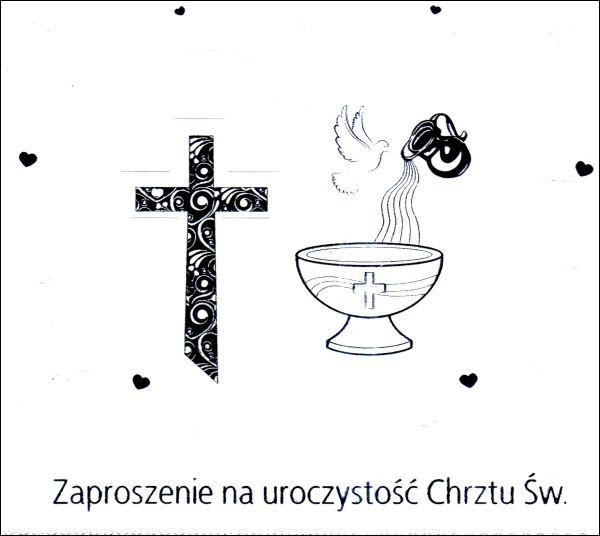 Zaproszenie Chrzest Św. kwadrat SREBRNE 10  szt.                  ZKW - 62185
