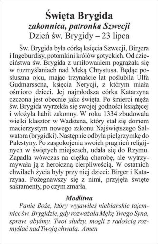 Obrazek św. Brygida. Patronka Szwecji, zakonnica - 03335