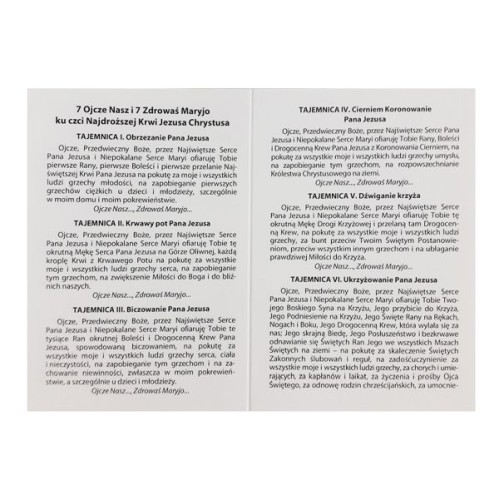 Folder 7 Ojcze Nasz i 7 Zdrowaś Maryjo ku czci Najdroższej Krwi Jezusa Chrystusa - 00809