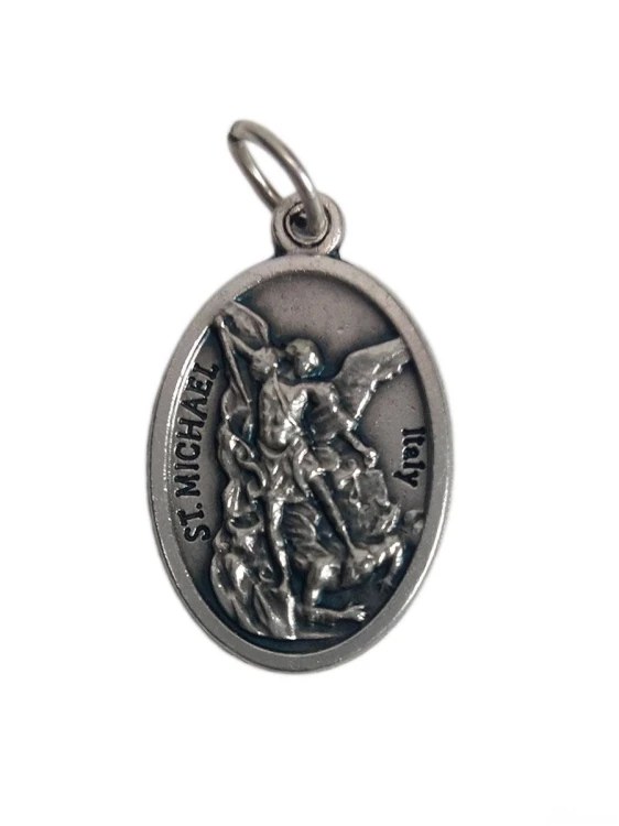 Medalik metalowy Św. Michał Archanioł/róża - 61711
