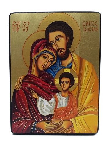 Ikona średnia 17x23cm Św.Rodzina (żółty płaszcz) obraz na desce - 61181
