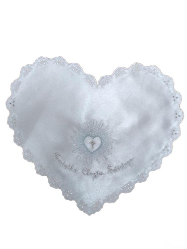 Szatka chrzest SERCE NIEBIESKIE SERCE w promieniach - 61111
