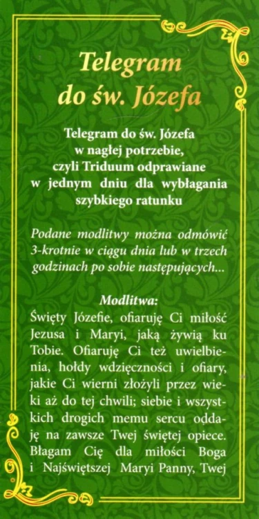 Zakładka do książki - Telegram do św. Józefa - 60880