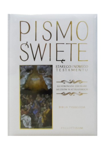 Biblia Tysiąclecia Pismo św. SiNT Ilustrowane zbiorami muzeów Watykańskich (biała) (książka) - praca zbiorowa, Biblia, Wydawnictwo Pallottinum, 2019 r., oprawa twarda - 60478 9788370148362