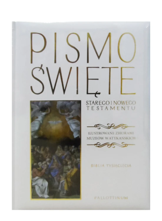Biblia Tysiąclecia Pismo św. SiNT Ilustrowane zbiorami muzeów Watykańskich (biała) (książka) - praca zbiorowa, Biblia, Wydawnictwo Pallottinum, 2019 r., oprawa twarda - 60478 9788370148362