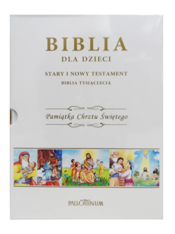 Biblia dla dzieci SiNT Biblia Tysiąclecia Pam.Chrztu Św. (książka) - praca zbiorowa, Biblie dla dzieci, Wydawnictwo Pallottinum, 2019 r., oprawa twarda - 60477 9788370148256