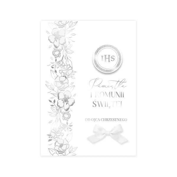 Album I Komunia Św. od OJCA CHRZESTNEGO biały (21x15cm)                  (z kotkiem) (książka), I Komunia św., eRhema, oprawa twarda - 60017 5902846850007