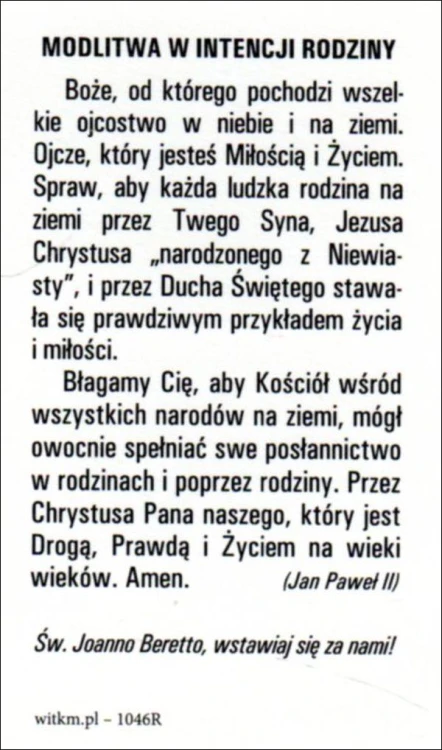 Obrazek św. Joanna Beretta Molla. Modlitwa w intencji rodziny - 59965
