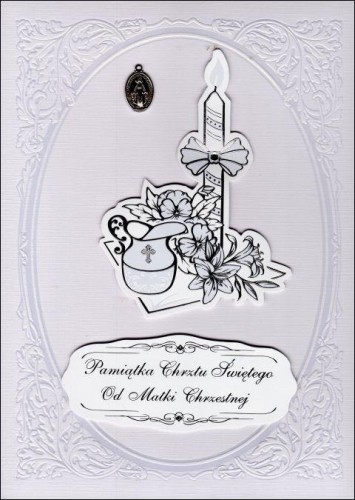 Album Pamiątka Chrztu Św. od MATKI CHRZESTNEJ biały (21x15cm) różne wzory (książka), chrzest, eRhema, oprawa twarda - 59436