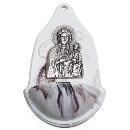 Kropielnica alabaster - Matka Boża Częstochowska (marmurek) - 58893