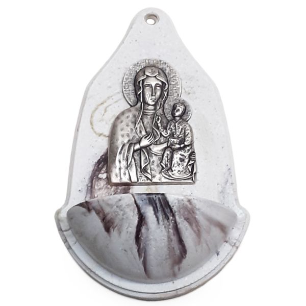 Kropielnica alabaster - Matka Boża Częstochowska (marmurek) - 58893