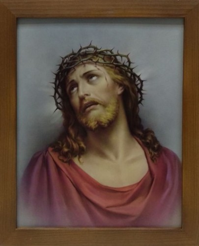 Obraz 23x28cm Pan Jezus Cierpiący rama brązowa - 57310