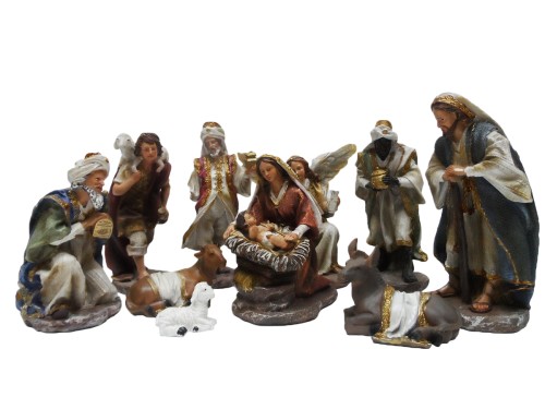 Zestaw figur do szopki 20,5cm 10 elementów (w szacie) - 56927