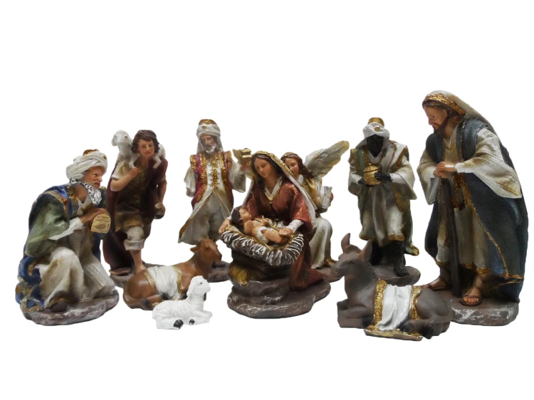 Zestaw figur do szopki 20,5cm 10 elementów (w szacie) - 56927