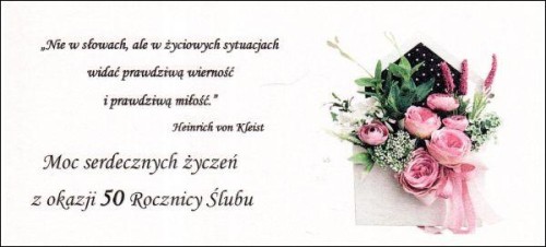 Karnet 50 rocznica Ślubu (Satynowa)     DL - 56140