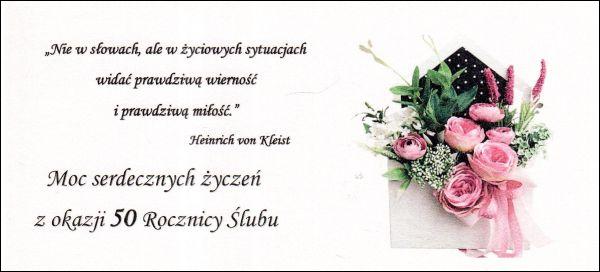 Karnet 50 rocznica Ślubu (Satynowa)     DL - 56140