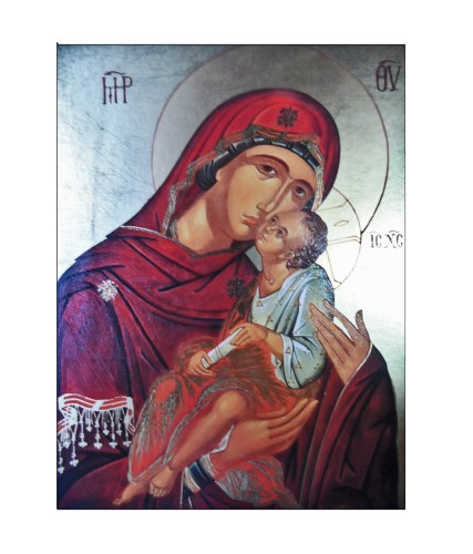 Ikona drukowana 14x19cm Matka Boża Czuła (Eleusa)   DRUK NA DESCE (olcha) - 56057