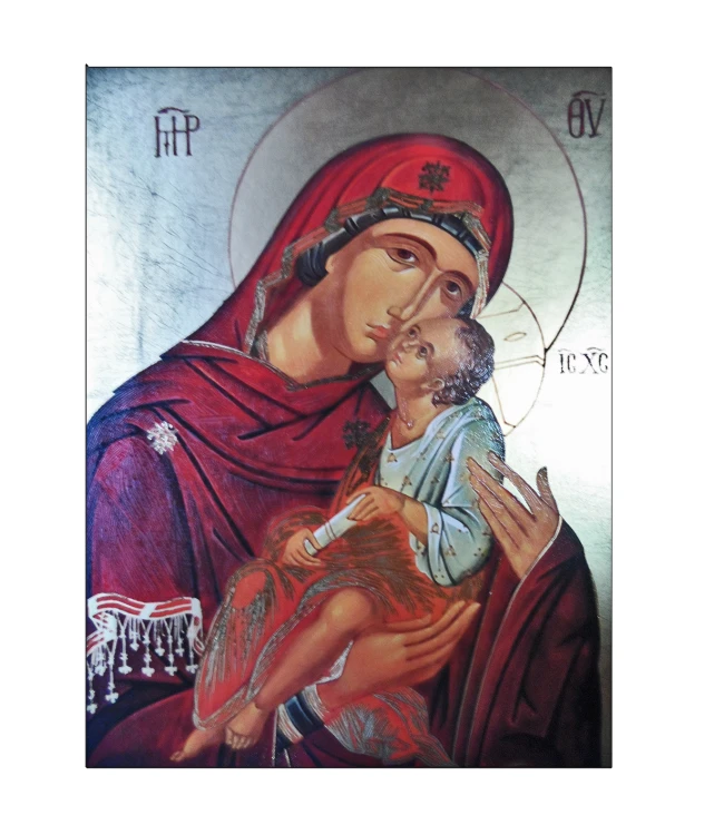 Ikona drukowana 14x19cm Matka Boża Czuła (Eleusa)   DRUK NA DESCE (olcha) - 56057