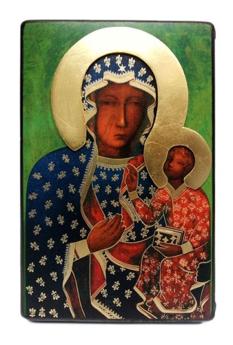 Ikona drukowana 14x19cm Matka Boża Częstochowska DRUK NA DESCE (olcha)          3508 - 56049