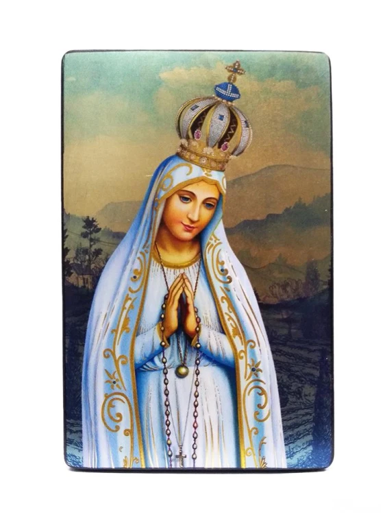 Ikona mała 12x16cm Matka Boża Fatimska obraz na desce - 55962