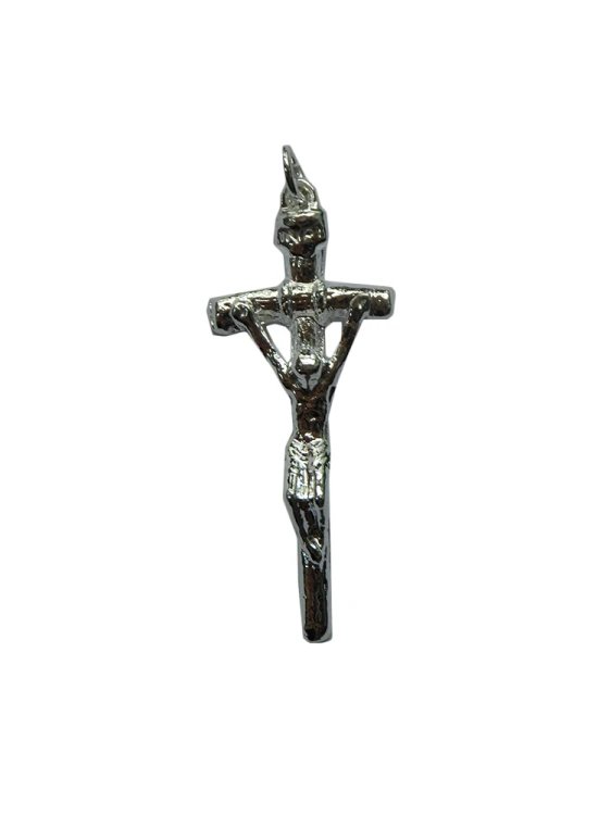Krzyżyk do różańca srebrzony 3,5cm PAPIESKI - 55749