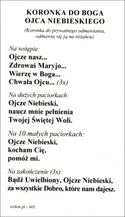 Obrazek Bóg Ojciec. Koronka do Boga Ojca Niebieskiego - 55534