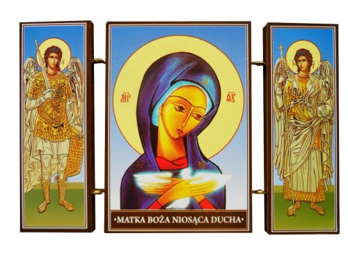 Ikona tryptyk Matka Boża Niosąca Ducha 8cm - 55442