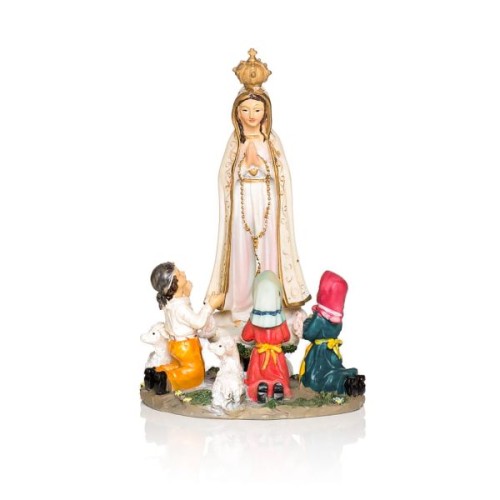 Figura Matka Boża Fatimska z dziećmi 15cm - 55255 5902689307348
