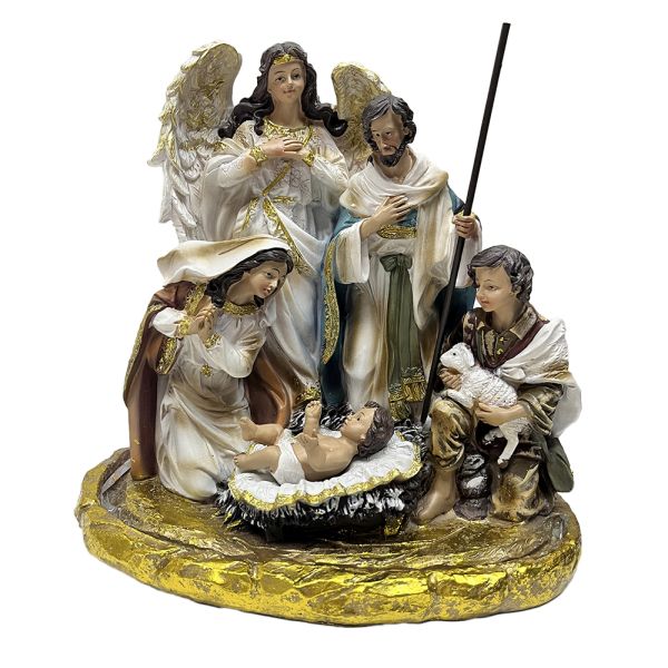 Figura Św. Rodzina i anioł 24 cm - 54277