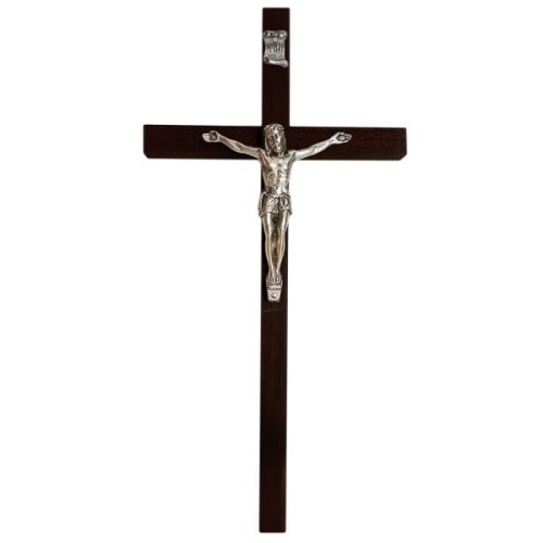 Krzyż wiszący drewniany h28cm wenge - 53431