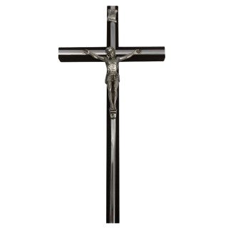 Krzyż wiszący drewniany h28cm WENGE z pojedynczą wkładką - 53392