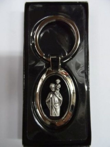 Brelok w pudełku metalowy - Św. Krzysztof owal - 52997