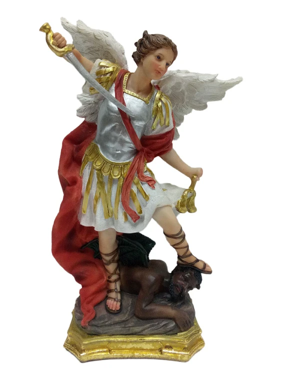 Figura Św. Michał Archanioł 30cm złoto - czerwony - 52321