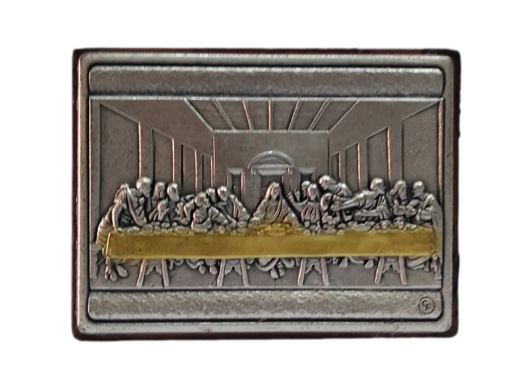 Obrazek 4x6cm Ostatnia Wieczerza stojący metalowo - drewniany - 52231