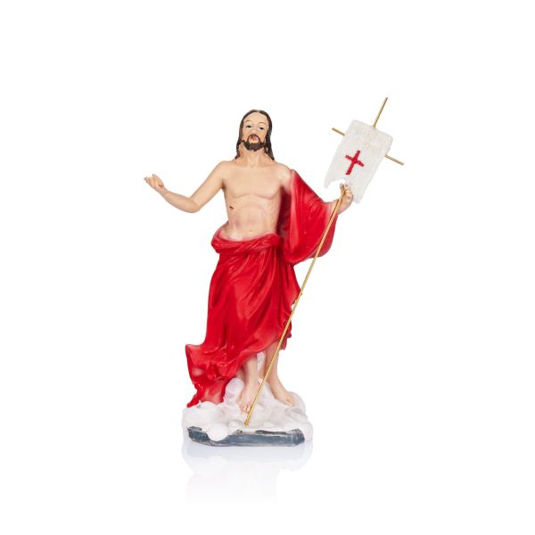 Figura Chrystus Zmartwychwstały 13cm czerwona szata - 52213 5905805903967