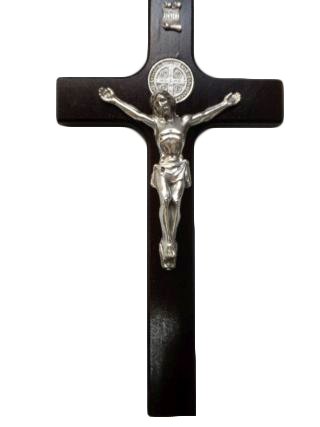 Krzyż wiszący drewniany h28cm Św.Benedykta WENGE - 50223