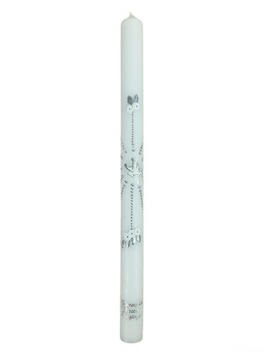 Świeca Chrzest - kwiatki białe (Duch Św.) SREBRNA - 50147