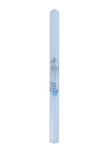 Świeca Chrzest - KOKARDKA NIEBIESKA (Duch Św.) SREBRNA - 50146