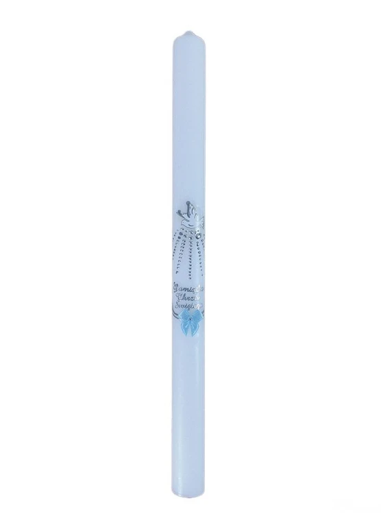 Świeca Chrzest - KOKARDKA NIEBIESKA (Duch Św.) SREBRNA - 50146