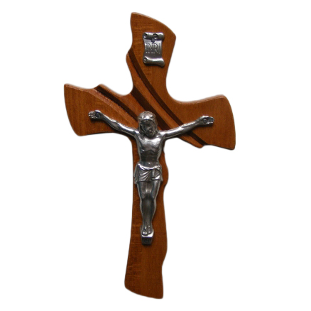 Krzyż wiszący drewniany h20cm MAHOŃ (nr9) - 44830