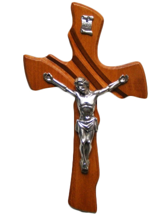 Krzyż wiszący drewniany h25cm MAHOŃ (nr9) - 44829