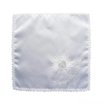 Szatka chrzest chusteczka srebrna serce w promieniach - 44809