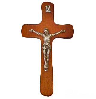 Krzyż wiszący drewniany h15cm MAHOŃ - 43732