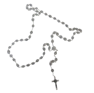 Różaniec na drucie metalowy Św.Benedykt - 43340