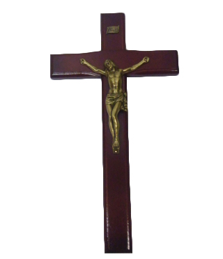 Krzyż wiszący drewniany h32cm ciemny - 42622