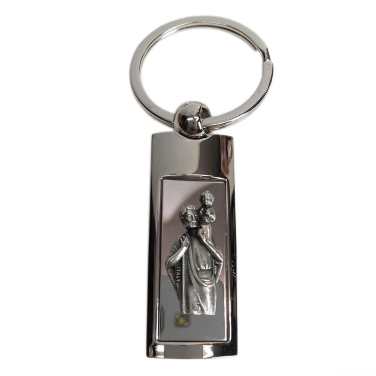 Brelok w pudełku metalowy - Św. Krzysztof prostokąt (lusterko) - 62331