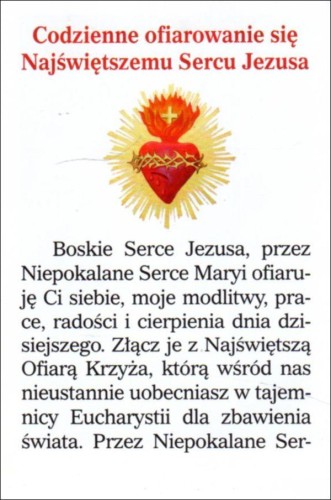 Składanka Codzienne ofiarowanie się Najświętszemu Sercu Jezusa MODLITWA: Boskie Serce - 41927