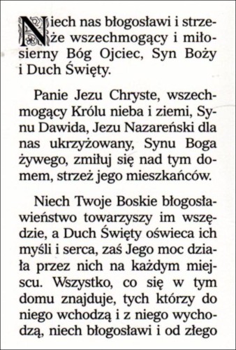 Składanka Błogosławieństwo domu. Niech nas błogosławi i strzeże wszechmogący i miłosierny Bóg Ojciec ... - 41924