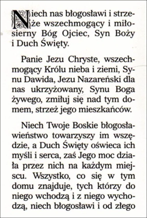 Składanka Błogosławieństwo domu. Niech nas błogosławi i strzeże wszechmogący i miłosierny Bóg Ojciec ... - 41924