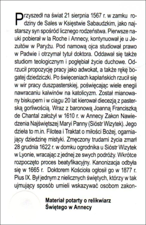 Składanka św. Franciszek Salezy. Modlitwa św. Franciszka Salezego o dary Ducha św. - 41918